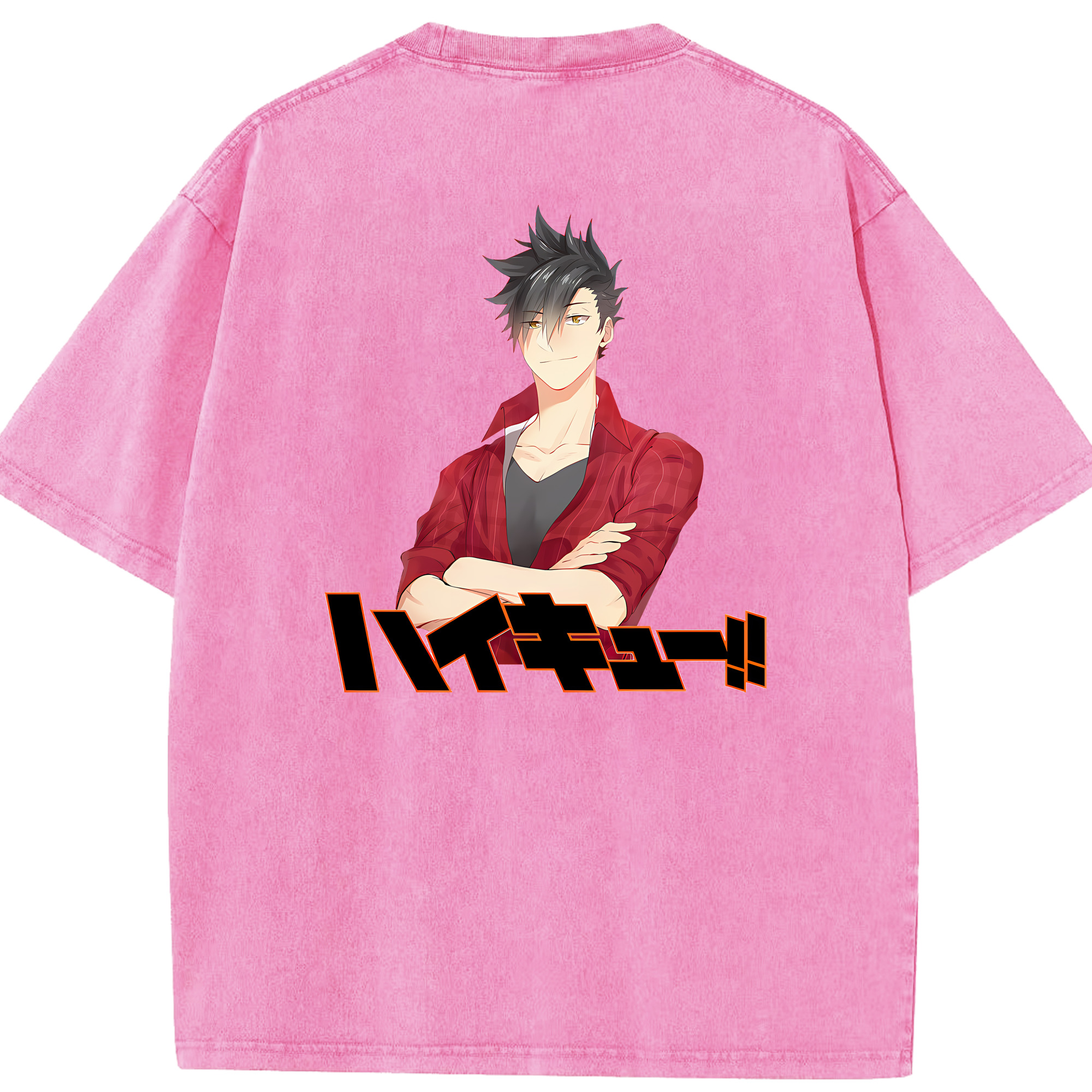 （画像用） ハイキュー!! Haikyu!! 綿100% ヴィンテージ風 半袖Tシャツ（背面プリント）